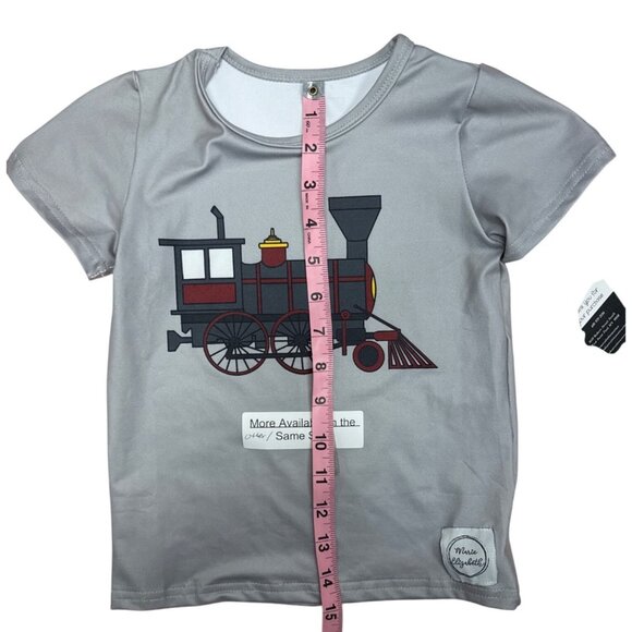 Train-Themed Toddler 2T Shirt & Shorts Set By Marie Elizabeth - Picture 2 of 9